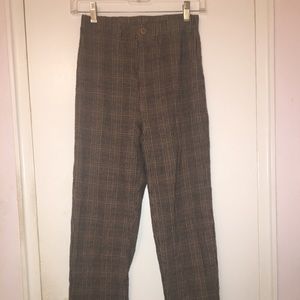 Brandy Melville Brown and Black Plaid Trousers🍂🍂